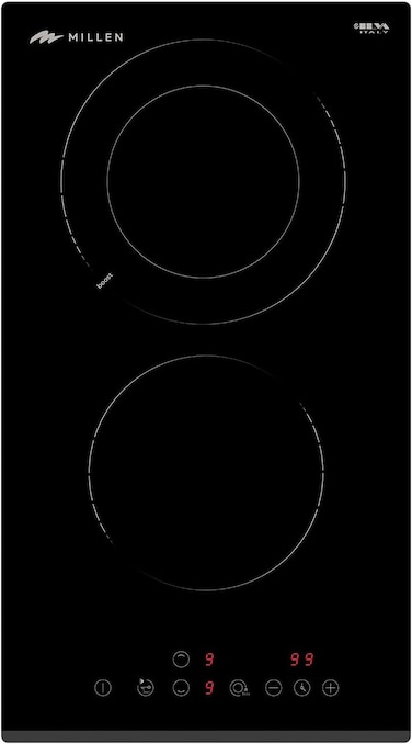 MILLEN 30cm Built-in Ceramic Hob with Booster &amp; Italian Glass &ndash; MEH 303 BL