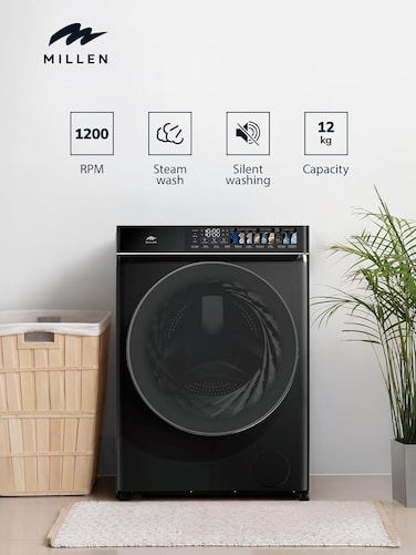 MILLEN 12kg Front Load Washing Machine &ndash; 3Y Warranty, Inverter Motor, Large Capacity, Smart &amp; Powerful, МWM12012BLIDD