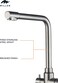 MILLEN Single Lever Kitchen Faucet Mixer with 360&deg; Swivel, Dual Outlet Water Function, Brushed Stainless Steel  - MMD201BR, 1Y Warranty