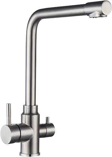 MILLEN Single Lever Kitchen Faucet Mixer with 360&deg; Swivel, Dual Outlet Water Function, Brushed Stainless Steel  - MMD201BR, 1Y Warranty