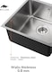 Premium Undermount Top Mount Single Bowl Sink &ndash; 304 Stainless Steel, Soundproof, Satin Finish - MS4408, 3Y Warranty