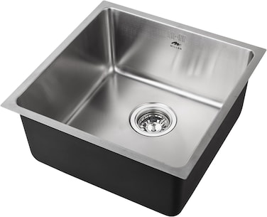 Premium Undermount Top Mount Single Bowl Sink &ndash; 304 Stainless Steel, Soundproof, Satin Finish - MS4408, 3Y Warranty
