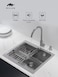 Premium Undermount Top Mount Single Bowl Sink with Faucet &ndash; 304 Stainless Steel, Soundproof, Satin Finish - MS5444 SET, 3Y Warranty