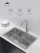 Premium Undermount Top Mount Single Bowl Sink &ndash; 304 Stainless Steel, Soundproof, Satin Finish - MS7440