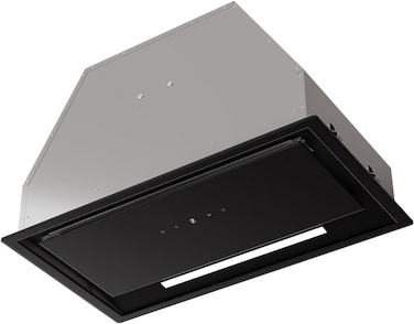 MILLEN 52cm Fully Integrated Built-In Range Hood - Touch &amp; Remote Control, LED Display, Timer, Matte Black &amp; Glass Finish - 3Y Warranty, HYPER M 600 GS BL