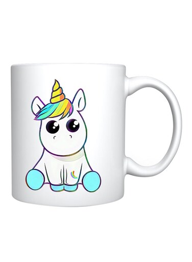 Cartoon Unicorn Design Ceramic Coffe Mug multicolour