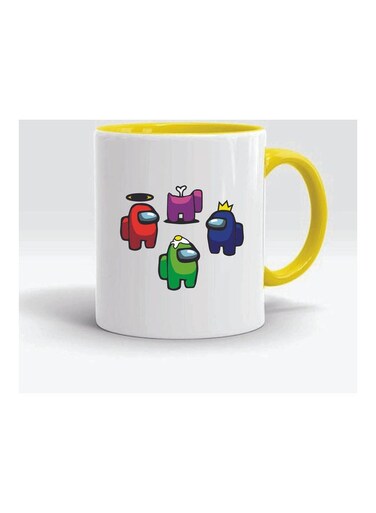 Among Us Printed Ceramic Mug White/Yellow 325ml