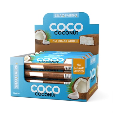 SNAQ FABRIQ Sugar-free chocolate bars COCO Coconut, 12 pcs x 40 g