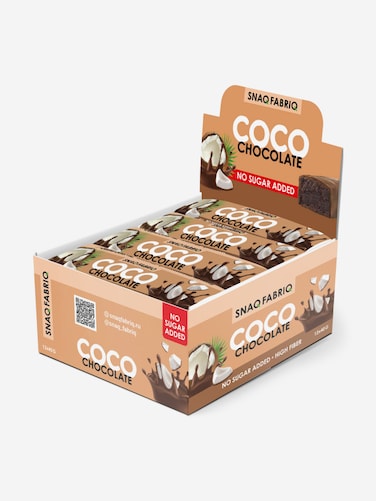 Snaq Fabriq Coconut Bars in Chocolate "COCO" with "Chocolate" flavor, 40 gr. x 12