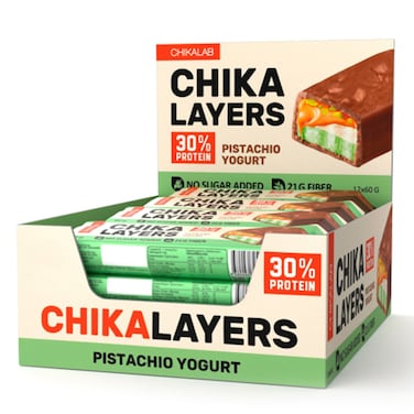 Chikalab Layers Protein Bar 60 G 12 Pcs in Box - Pictachio Yogurt