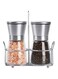 Set of Salt and Pepper Grinder 2 pack Salt and Pepper Shakers with Stand Stainless Steel Spice Grinder Mill for Adjustable Coarseness