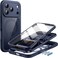 Case for iPhone 17 Pro Max 6.9-Inch with Built-in Tempered Glass Screen Protector and Camera Control Button, Compatible with MagSafe, 360 Degree Full Body Cover (Deep Blue)