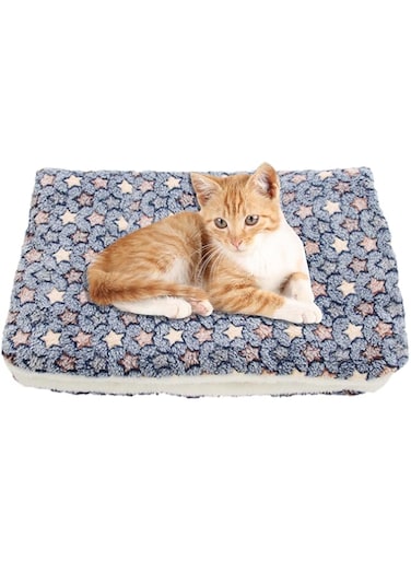 Cozy Cat Calming Blanket - Cute Paw Print Pattern Blanket - Super Soft Pet Blanket Flannel Throw for Dog Puppy Cat, Fits Most