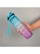 Water Bottle with Time Marker Straw Strainer for Fitness Gym Outdoor Sports