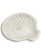 GO2HEJING Ring Dish Shell Shape Ceramic Jewelry Dish Tray, Decorative Trinket Dish Organizing Rings Earrings Necklaces Keys for Mom Friend Sister, 3.9", White Iridescent Surface