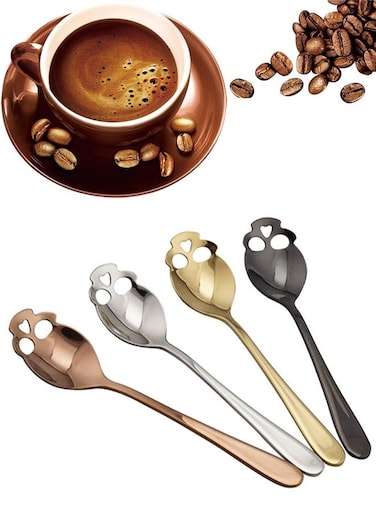 Mixed Color Stainless Steel Skull Coffee Tea Spoons
