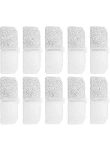 SYOSI Pet Drinking Water Filter Cotton, Pet Water Fountain Replacement Filter Activated Carbon for Automatic Pet Water Dispenser for Cats Dogs, 10Pcs