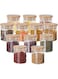 Nyganmelloz 200 ml Glass Jars with Bamboo Lids Silicon Ring Set of 10, Air Tight Kitchen Food Cereal Containers for Storage, Canister Set for Jam Pasta Spaghetti Tea Coffee Beans Cookie Snack Flour