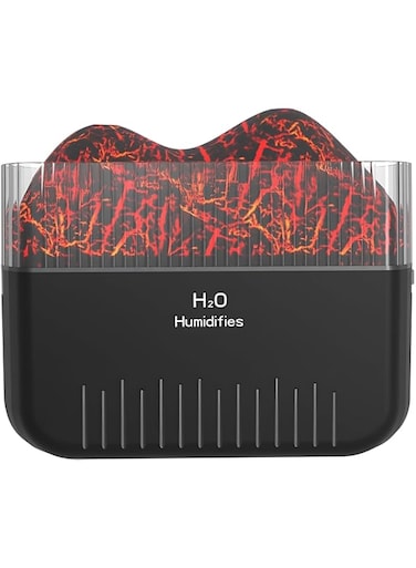 Dual-Mist Volcano Humidifier &ndash; 400ml USB-Powered Desktop Humidifier with Auto Shut-Off &amp; Ultra-Quiet Operation (Black)