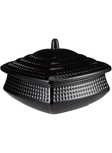 DINEWELL MELAMINE SQUARE HANDI WITH LID 20CM , BLACK, DWH3104B , 1 PC