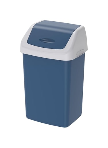 Cosmoplast Trash Waste Bin 46L Flip-Top Waste Bin With Swing Lid, Pearl Blue,46 Liters, IFHHLA283PB