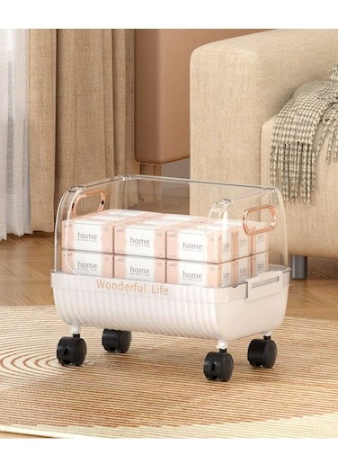 Floor-Standing Kitchen Storage Rack with Removable Vegetable Basket