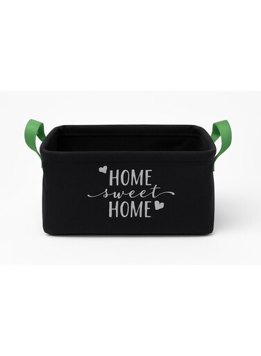 Fabric Storage Box with Green Handles &acirc;&euro;&ldquo; Foldable Organizer Bin for Clothes, Toys &amp; Home Organization