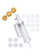 TERRIFI Dessert Decorating Syringe Set Manual Cookie Maker with 12 Cooking Decorating Discs and 5 Funnel Icing Tips for DIY Biscuit Maker and Decoratio