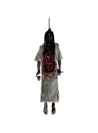 IEW Halloween Zombia Sticker, Hanging Halloween Ghost, Haunted House Wall Window Scary Decoration, Bloody Window Cling Stickers Door Decals, Horrible Theme Party Indoor Outdoor Ghost Sticker