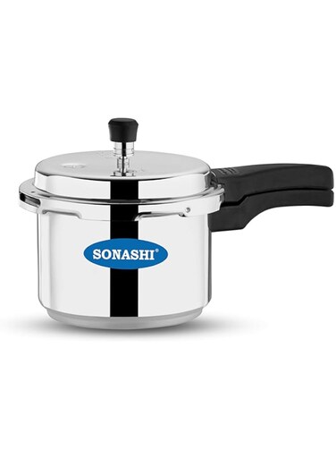 SONASHI SPC-275 Pressure Cooker &ndash; Heavy-Base Aluminium Pressure Cooker with Whistling Weight Valve, Extra Strong Lugs, Mirror Polish   Home Appliances