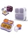 KASAKI Lunch Box for Kid School and adults 720mL 3 Compartments with Divider Containers &amp; Lids,Leakproof   BFA Free   Dishwash Microwave Safe for On the Go Meal