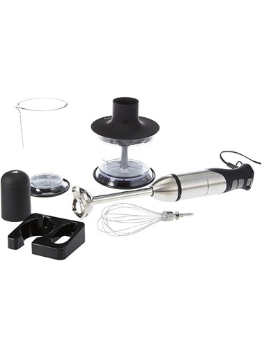 Hamilton Beach 5 In 1 Stainless Steel Hand Blender, Powerful Turbo Boost With Variable Speeds, Chopper, Mixer, Food Processor, Smoothie Maker, 160 Watts, 59769G-Sau, 2 Year Limited Warranty