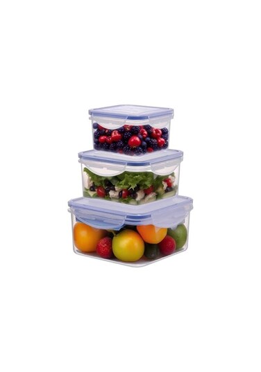 USA Square Food Storage Box Set   3 Sizes: 0.4L, 0.7L, 1.2L   Durable &amp; Stackable   BPA-Free &amp; Dishwasher-Safe