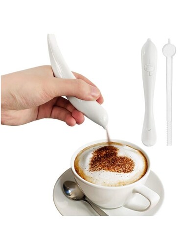 Electrical Latte Art Pen, Coffee Carving Pen, Spice Pen For Coffee Art, Cake Decoration Portable Pen Cappuccino Coffee Carving Pen Professional Baking Pastry Tools