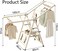 Foldable Clothes Drying Rack, Adjustable Wings Space Saving Carbon Steel drying rack for bedsheets clothes quilts shoes (White, 180 * 47 * 91cm)