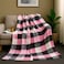 Luxury Striped Soft &amp; Checkered Flannel Fleece Blanket 160x220cm Single Ply Blanket Suitable For All Season, Comfortable, Fluffy, Blanket For Bed And Sofa 800gm