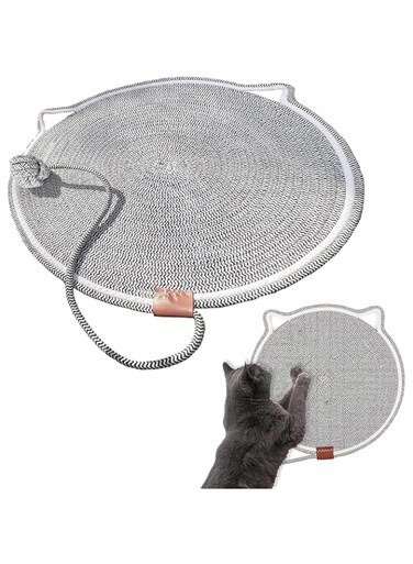 Cat Scratching Mat, Wear-resistant Waterproof Cotton Rope Cat Scratching Pad, 43cm Cat Shape Cute Cat Scratching Mat, Couch Protectors from Cat Scratching for Furniture, Bed, Sofa, Rug