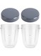 Dreld 2 Pack 18oz Cup with Flat Lid Replacement Parts Compatible with Nutribullet 600W 900W Blender Juicer (18oz)