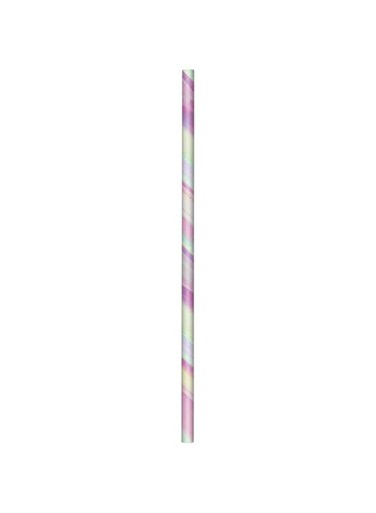 Creative Converting Paper Straw 24 Pieces Set, Iridescent