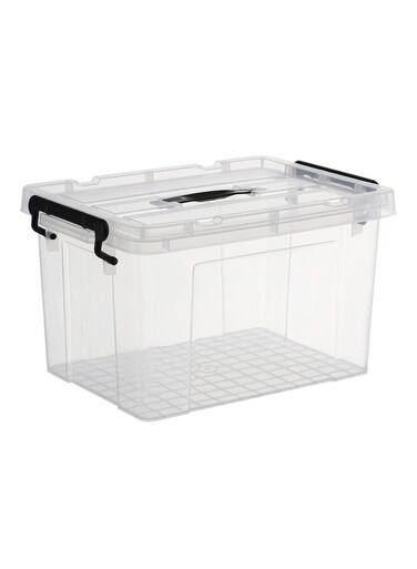 Plastic Storage Box, Storage Bins Organizer with Lids, Large Capacity Stackable Transparent Storage Container, Storing Clothes, Shoes, Toys, Books, DVDs, CDs (Transparent, 70#)