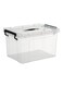 Plastic Storage Box, Storage Bins Organizer with Lids, Large Capacity Stackable Transparent Storage Container, Storing Clothes, Shoes, Toys, Books, DVDs, CDs (Transparent, 70#)