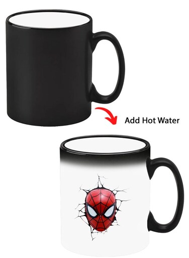 Color Changing Heat Sensitive Ceramic Mug, Image Revealed When HOT Liquid is Added! Spiderman Face