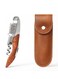 Corkscrew Double-Hinged Wine Opener with Wooden Handle &amp; Leather Case, Durable Stainless Steel Wine Key for Bar, Restaurant &amp; Home