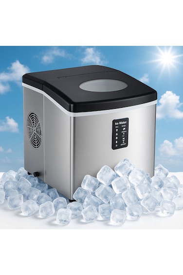 Heavy Duty Ice Maker 15L 15KG 24H with LED Display 3 Ice Sizes Fast Cooling for Home Bar Kitchen