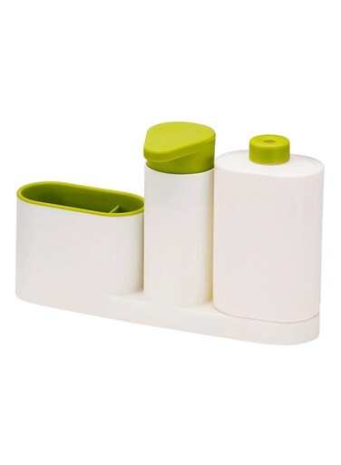 3-Piece Sink Tidy Set White/Green