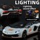 Lamborghini Official Licensed Aventador SVJ 63 Roadster Die-Cast Model Car - 1:18 Scale Replica with Bull &amp; Shield Logo, Opening Doors, LED Lights &amp; Realistic Sound for Adults &amp; Kids (White)