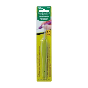Clover CL1050 Amour Crochet Hook: 2.0mm, Metal, 2mm, Green
