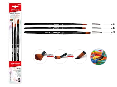MOTARRO Professional Soft Synthetic Round Brushes MP088 &ndash; Set of 3 (Sizes 4, 6, 8) for Acrylic, Watercolor and Oil Painting