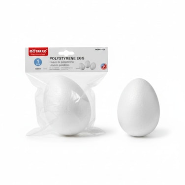 MOTARRO 120mm White Polystyrene Foam Egg (ME003-120) &ndash; Craft, DIY, Modeling &amp; Christmas Ornament Supplies