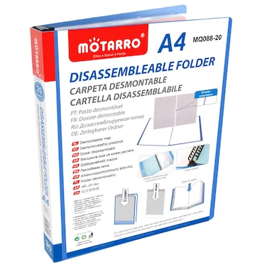 MOTARRO A4 Disassemblable Folder with 20 Pockets MQ088-20   Document Organizer Folder for School &amp; Office Use